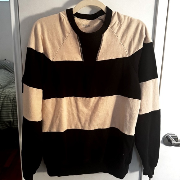 SPLITS 59 cream and black striped Jill French terry sweatshirt - Picture 3 of 6